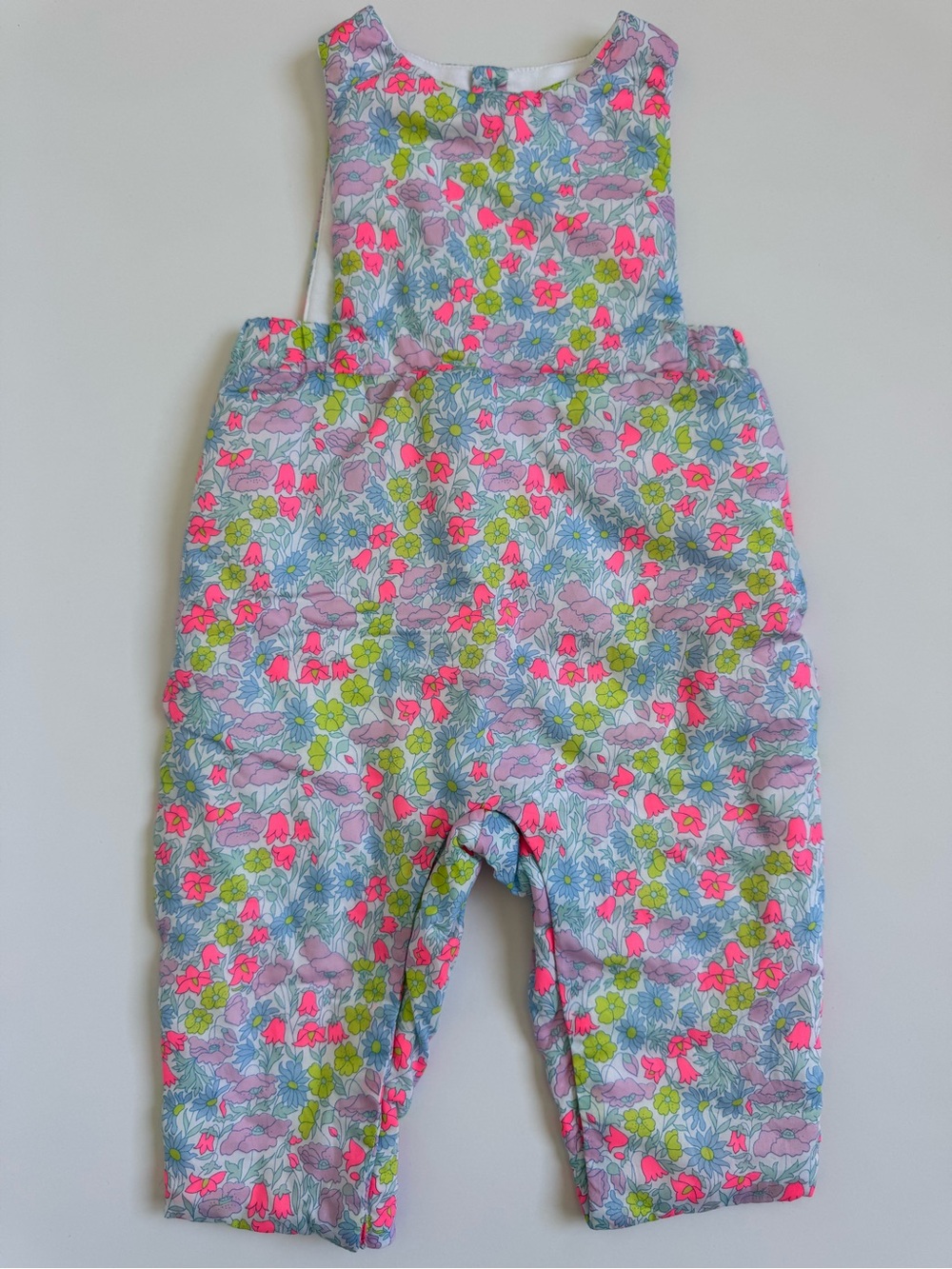 Jacadi - Floral Cotton Overalls in Pink, Green & Light Blue